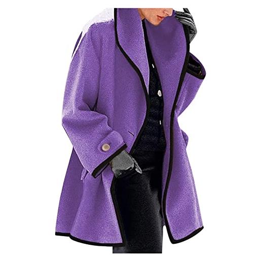 Superdry lalaluka cappotto da donna con cuciture a bottone, a maniche lunghe, giacca invernale con cappuccio, viola. , l