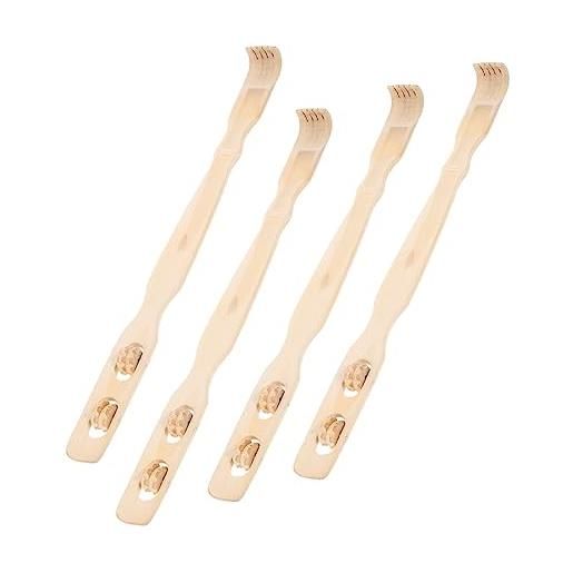Lurrose 4 pz raschietto posteriore grattaschiena in legno per uomo correttore flessibile per alluce valgo grattaschiena con artiglio di legno corpo sambuco artiglio d'orso bambù