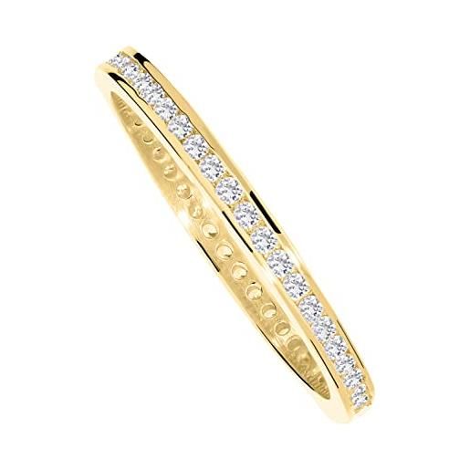 My Gold anello in oro giallo 333 (8 carati), con zirconi delicati, 3 mm, anello eternità cora mod-07950, oro giallo, zirconia cubica
