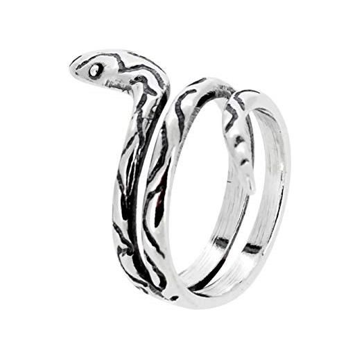 TreasureBay - splendido anello da donna in argento sterling a forma di serpente tribale, disponibile in l m n p a scelta, argento sterling. , 