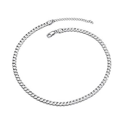 PROSTEEL prosilver catena collana argento 925 collana argento 925 corta collana girocollo argento 925 larghezza 5 mm, lunghezza 50 cm, 