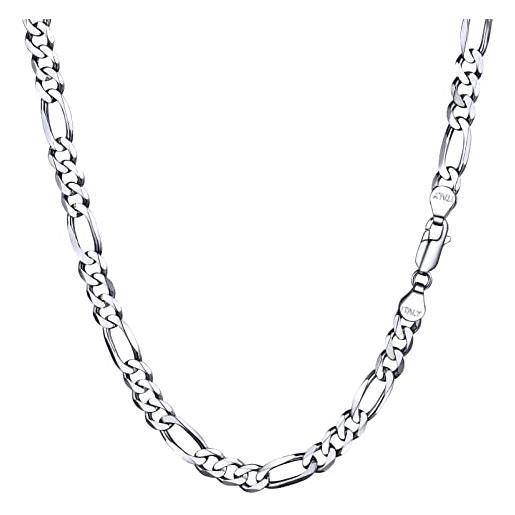 PROSTEEL catena collana argento 925 collana argento 925 corta collana girocollo argento 925 larghezza 5 mm, lunghezza 50 cm, 