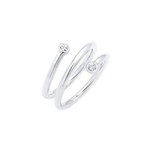 Elli anelli da donna avvolgente geo con cristalli in argento 925
