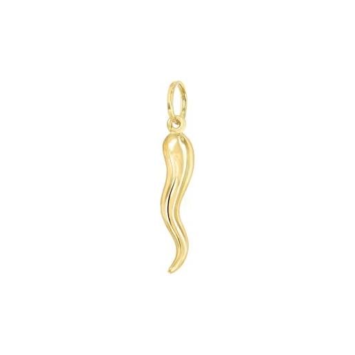 forme di Lucchetta lucchetta - cornetto portafortuna in vero oro giallo 14k | charms e ciondoli unisex uomo donna per bracciale e collana (fino a 4mm)