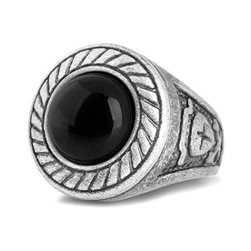 Akitsune mortis anello | acciaio inossidabile ornamento uomini donne anello di disegno della gran crociato seals - silver - 9 us