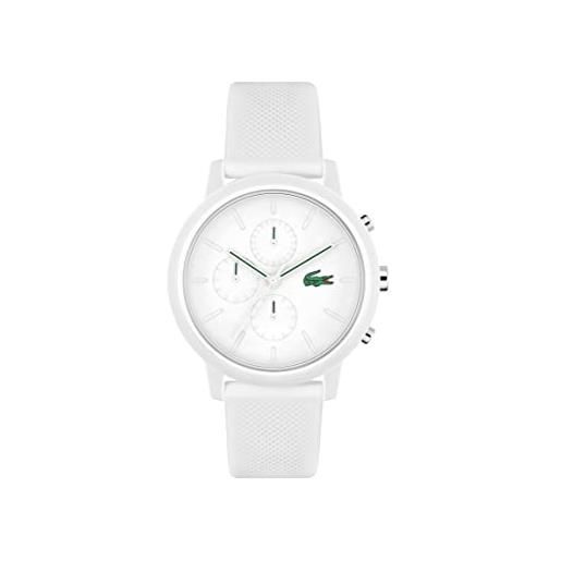 Lacoste orologio con cronografo al quarzo da uomo con cinturino in silicone bianco - 2011246