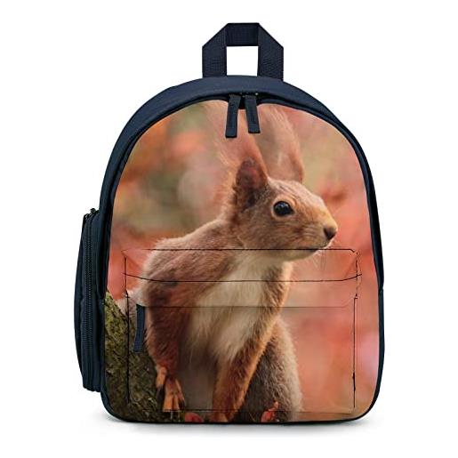 LafalPer piccoli zaini per bambini zaino semplice con stampa simpatico scoiattolo marrone borsa da scuola carina leggero per asilo elementare
