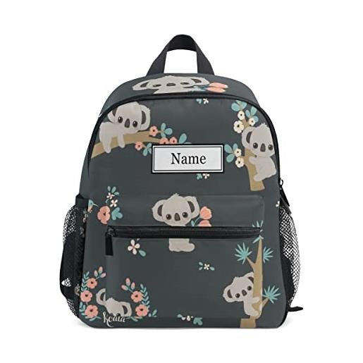 Mnsruu personalizzato carino koala bambino zaino per ragazzo ragazza prescolare borsa per bambini personalizzato bambino nome bookbag