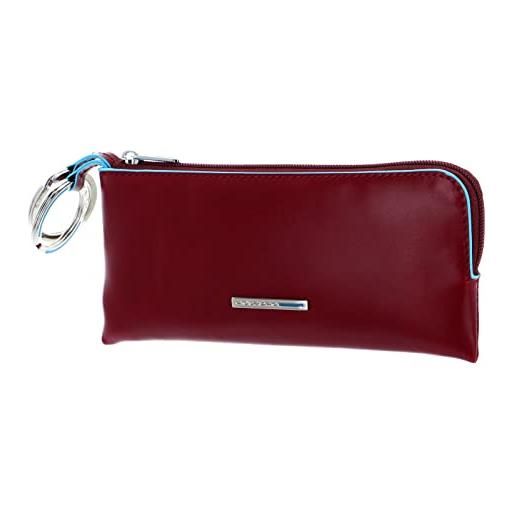 PIQUADRO blue square key case with two rings rosso