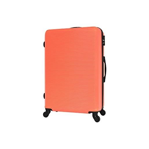 CELIMS valigia di marca francese - valigia l (75cm-90l) - trolley rigido (4 ruote) - 5859 arancia