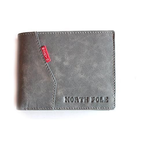 North pole npw624 portafoglio in pelle vintage da uomo (grigio)
