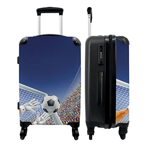 NoBoringSuitcases.com® valigie trolley in offerta luggage valigia trolley rigido bambino valigia grande calcio - portiere - stadio - porta - 67x43x25cm
