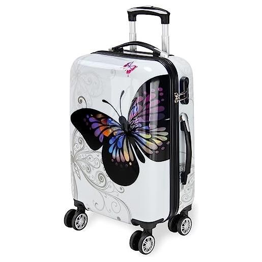 Deuba monzana trolley butterfly valigia a guscio rigido m manico telescopico alluminio ruote girevoli 360°
