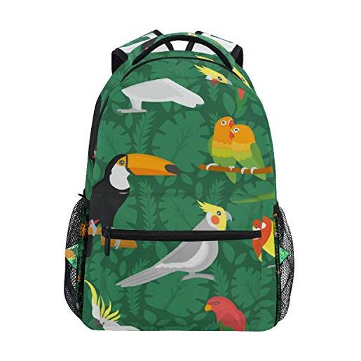 Sawhonn pappagallo tucano uccello tropicale zainetti zaino per bambini ragazze ragazzi borsa zaini da viaggio grande per laptop