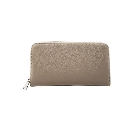 Chicca Borse portafoglio lungo donna portafogli in pelle italiana accessorio porta carte (fango)
