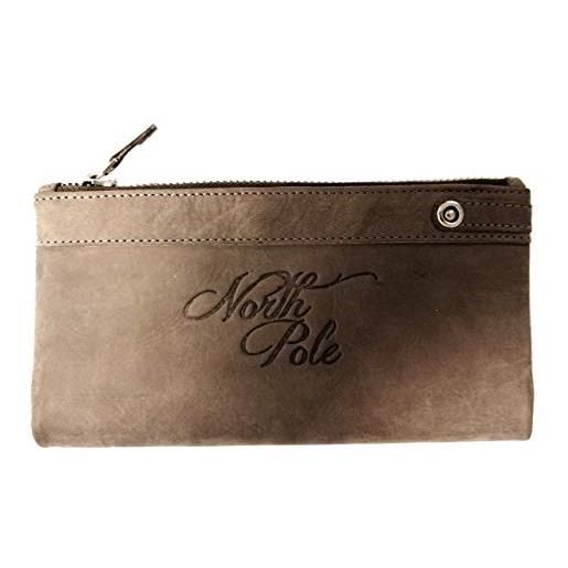 NORTH POLE portafoglio borsello donna porta carte di credito portamonete vera pelle north pole npwd51 taupe