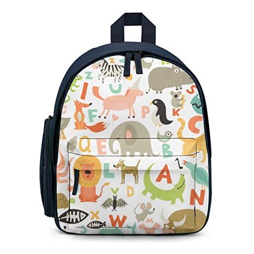 LafalPer piccola borsa prescolare asilo per ragazze ragazzi zaino scuola stampato zaini colorati casual per bambini simpatici animali dell'alfabeto