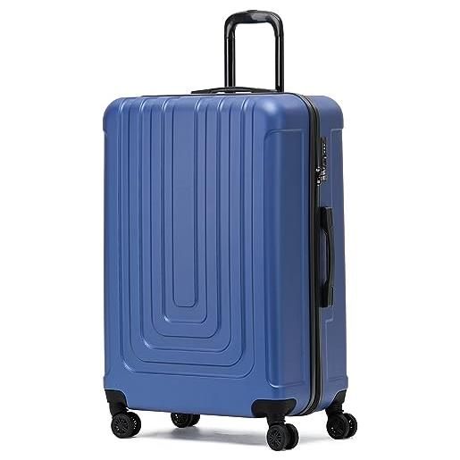Flight Knight premium lightweight suitcase - built-in tsa lock - 8 spinner wheels - abs hard shell check in highly durable luggage - medium - 67x45x26cm
