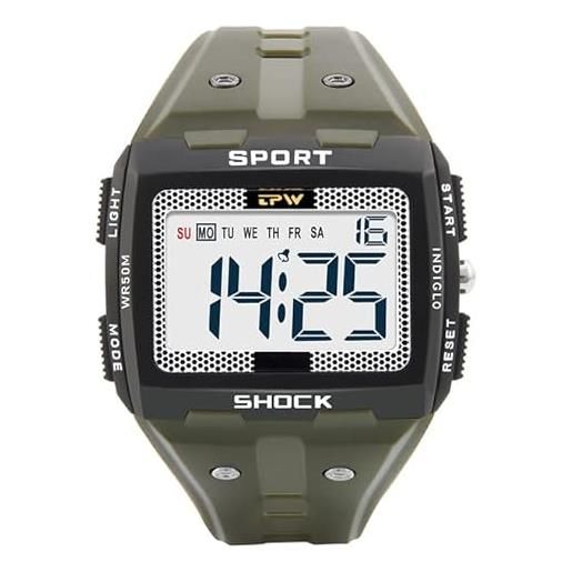 Omana orologio sportivo digitale da uomo, con numeri grandi, con display grande, facile da leggere