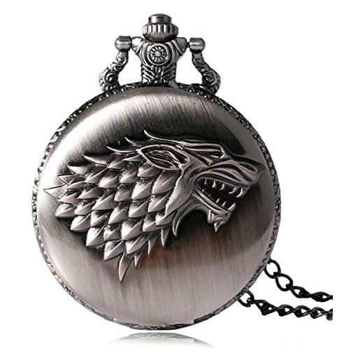 WRVCSS wild wolf bronze pocket watch men's and women's pendant pocket watch quartz clock necklace pocket watch gift gift 3