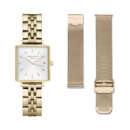 Rosefield orologio analogico da donna set regalo - oro - ∅ 26 x 28 mm