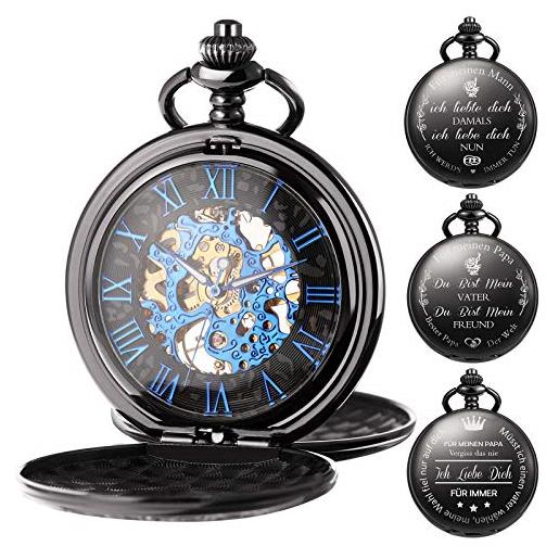 Orologio Taschino Ravel Orologio Da Taschino Inciso Con Stemma - Quartzo, Cromato, Catena Inclusa, Stile Classico E Elegante Fire Emblem Figure - Foto 8