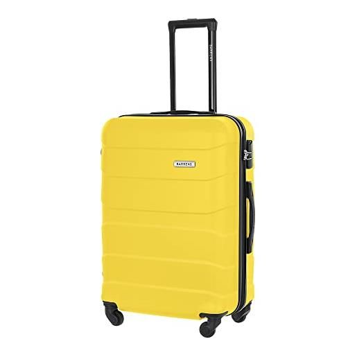 BARRENS valigia media | valigia business | 66x46x26 cm | 60 l | materiale abs | serratura a cifratura | 4 360 ruote | compatibile con le compagnie aeree | giallo