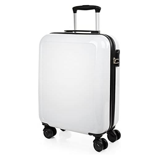 ITACA - valigia 55x40x20 trolley bagaglio a mano. Valigie e trolley per i tuoi viaggi in cabina. Trolley bagaglio a mano 702650, bianco