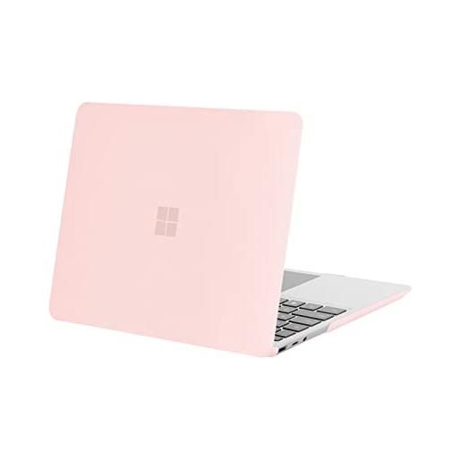 MOSISO case solo compatibile con microsoft surface laptop go 2/1 12,4 pollici 2022 2020 release (modelli: 2013 & 1943), protettiva plastica custodia rigida, rosa gesso