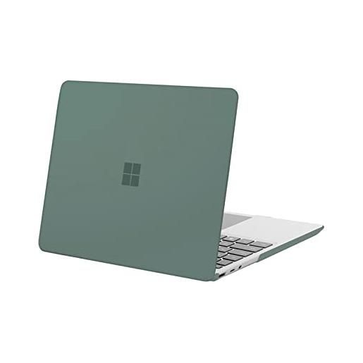 MOSISO case solo compatibile con microsoft surface laptop go 2/1 12,4 pollici 2022 2020 release (modelli: 2013 & 1943), protettiva plastica custodia rigida, verde smeraldo