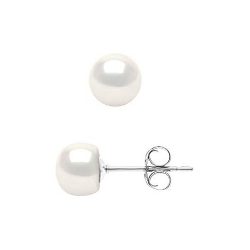 PEARLS & COLORS NATURAL FINE PEARLS pearls & colors - orecchini in oro bianco con vere perle coltivata d'acqua dolce - qualità aaa+ - gioielli da donna
