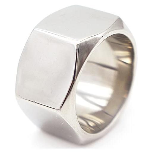 Beydodo anello a fascia acciaio, anello con incisione da uomo punk anello argento fascia 13mm misura 27