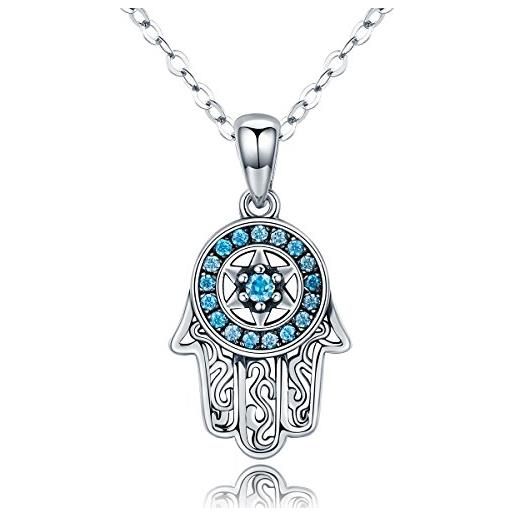 NewL genuino argento sterling 925 trendy fatima's guardia mano ciondolo collane delle donne belle gioielli in argento regalo