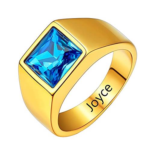 U7 anelli personalizzati con pietra per donna uomo anello con pietre preziose oro anelli gioielli con pietre portafortuna in cristallo dimensioni forma 14-32
