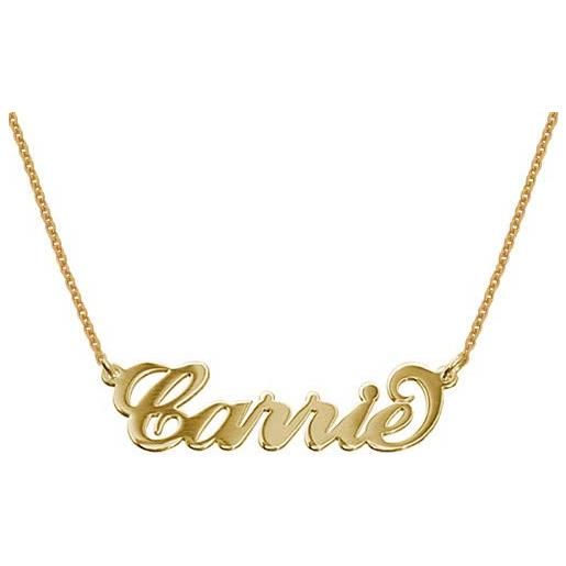 MyNameNecklace myka - collana con nome personalizzato con ciondolo piccolo stile "carrie" (oro vermeil)