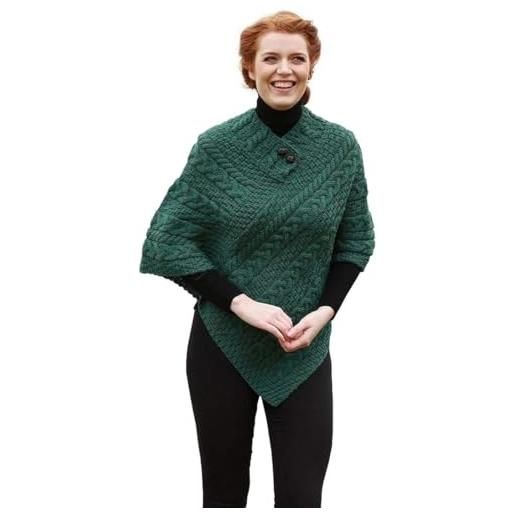 Aran Woollen Mills poncho irlandese 100% lana merino da donna realizzato in irlanda - - taglia unica