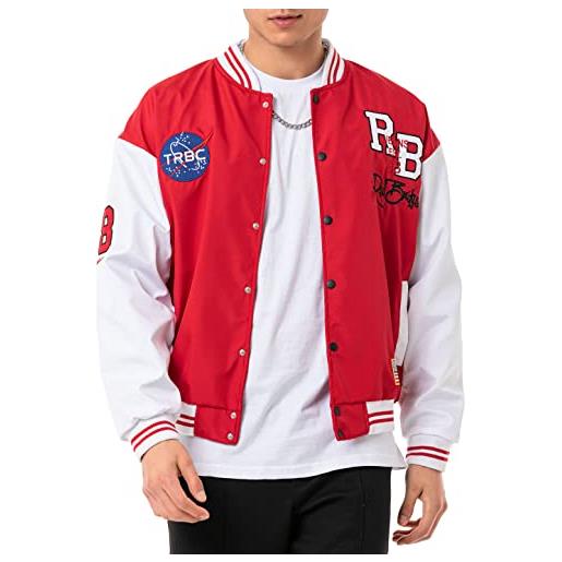 Redbridge giacca da uomo college 2-tone rb, colore: rosso, l