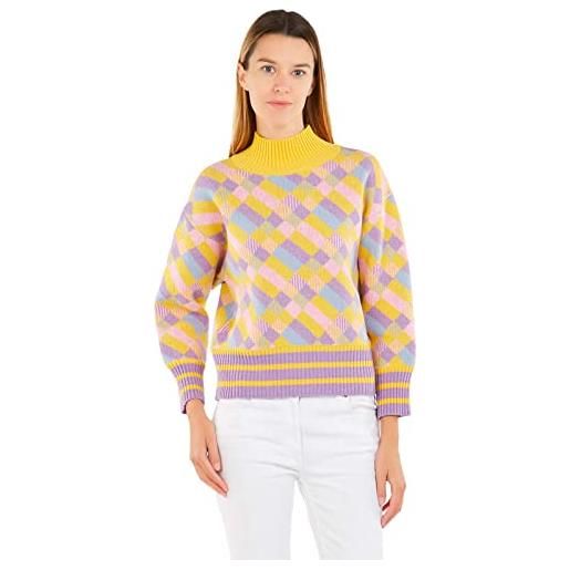 Brunella Gori maglione pullover - donna, autunno/inverno - 100% lana rws - 100% made in italy - multicolore, m