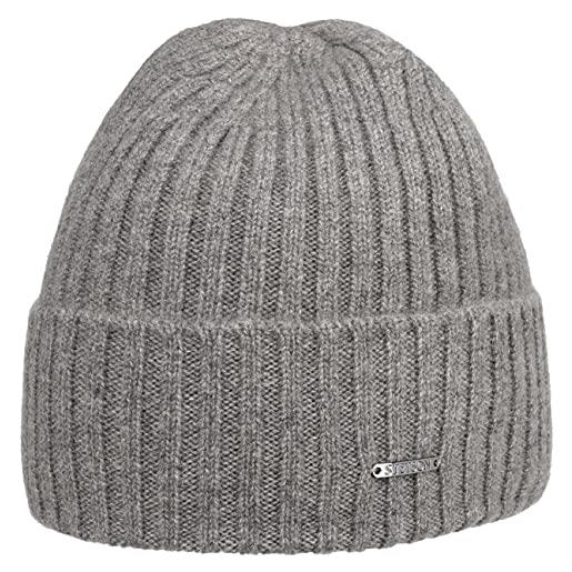 Stetson berretto in cachemire varnell donna/uomo - beanie lana invernale con risvolto autunno/inverno - taglia unica grigio