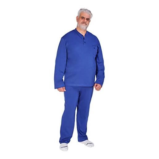 FERRUCCI COMFORT pigiama da uomo conformato, taglie comode in 100% cotone jersey - manica lunga e pantalone lungo - made in italy