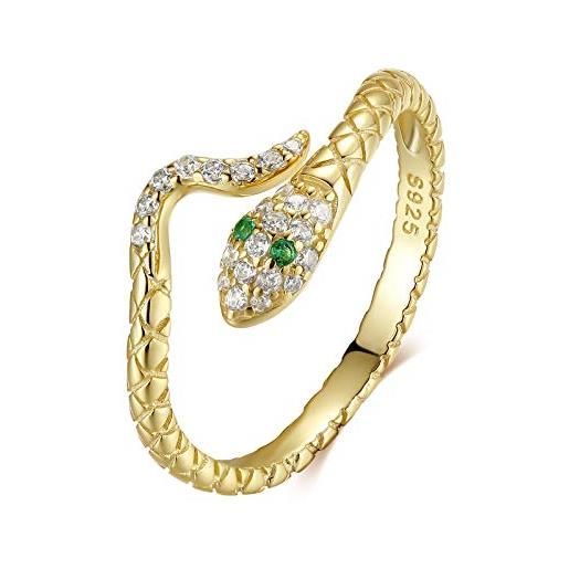 Qings regolabile anello serpente oro donna anello vintage animale anello aperto regolabile