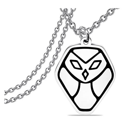 KEYCHIN divertente collana con gufo hooty gufo hooty fan regali the owl gioielli per la casa per donne ragazze, grande, acciaio inossidabile, acciaio inossidabile