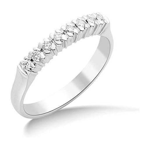 Miore anello da donna 0,14 ct diamante eternità in oro bianco 18 carati / 750 gioielli con diamanti brillanti