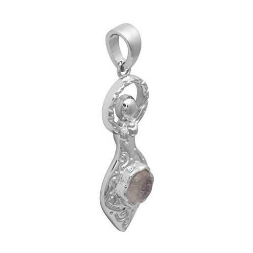 Shine Jewel 925 sterlina argento pietra di luna pietra preziosa celtico dea di fertilità fascino pendente