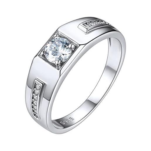 ChicSilver chici. Silver anello argento con zirconi bianchi 925 anello a fascia con zirconi in argento anello da uomo con diamanti brillanti misura 12