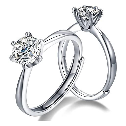 Atylyk 1ct moissanite solitaire anelli di fidanzamento per le donne 925 anello di nozze in argento sterling regalo per la signora
