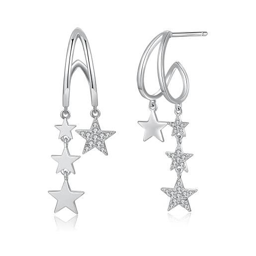immobird immobi orecchini donna argento 925 stella orecchini lunghi gioielli orecchini pendenti regali per donne (stelle)