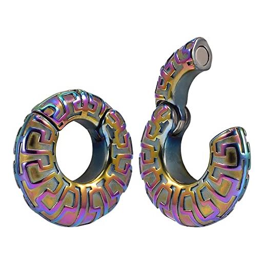 KOOBODY orecchini magnetici con pesi per misuratore dell'orecchio, 0 g (8 mm) in acciaio inox pesante, per donne