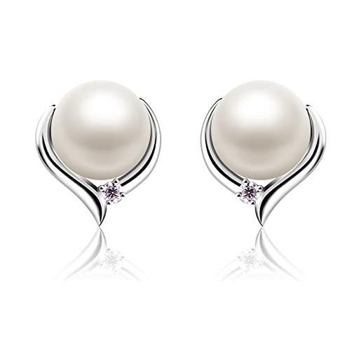 Jewlldeen orecchini di perle 925 argento sterling donne gioielli festa della mamma/san valentino/regalo di compleanno