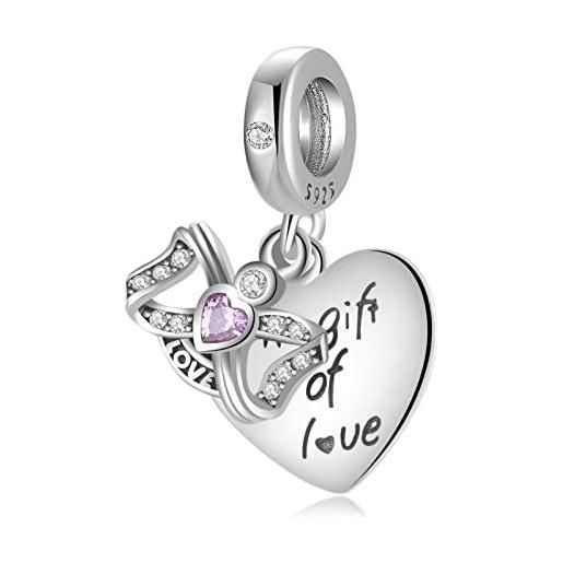 Magic Charms ciondolo bead charm donna in argento sterling 925 ciondoli con cuore d'amore albero della vita per donne confronta con bracciale e collane europee